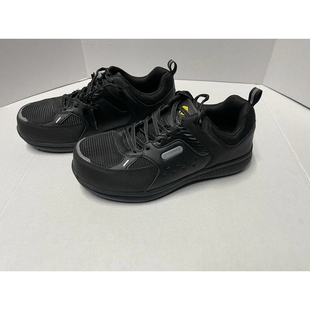 FitVille 9EW Men's  Black Low-top SteelCore Tip Work Shoes New With Tags No Box